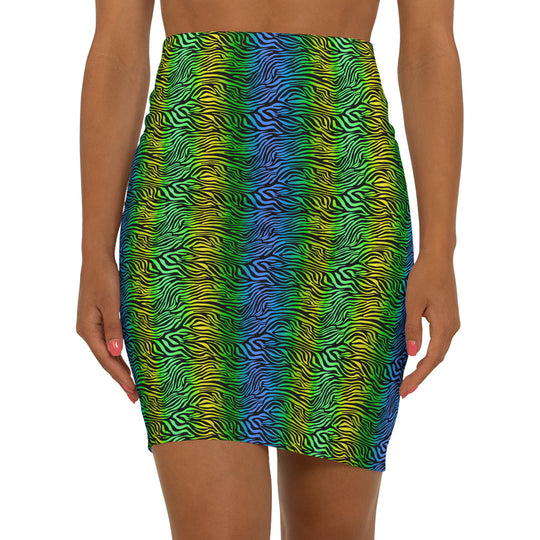 Summer Zebra Ultra High Waisted Pencil Skirt