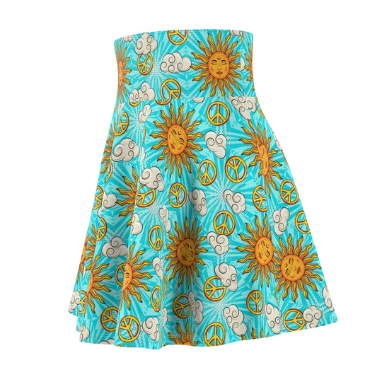 90s Tribal Sun Ultra High Waisted Skater Skirt