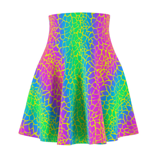 Neon Reptile Ultra High Waisted Skater Skirt