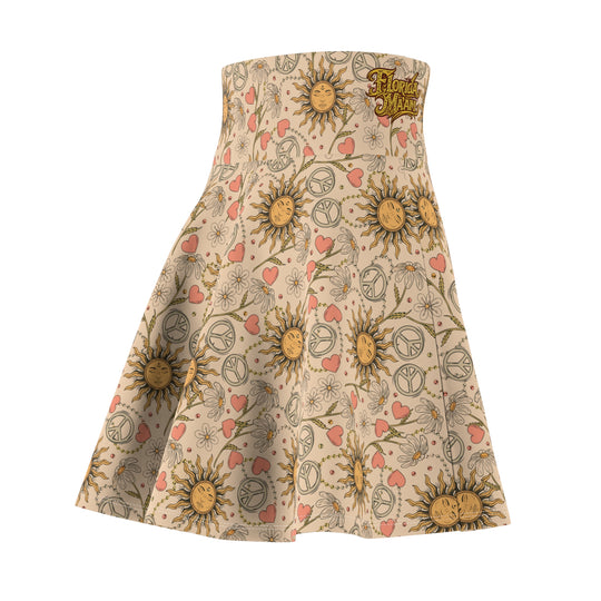 Tea Stained Nostalgia Ultra High Waisted Skater Skirt