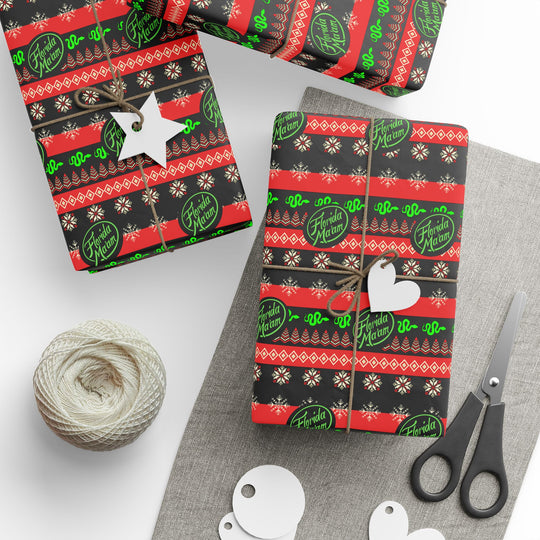 Dark Winter's Night Wrapping Paper — Red & Black Holiday Gift Wrap