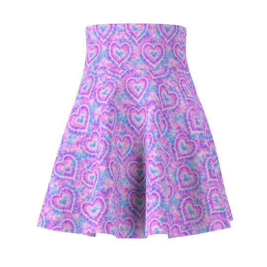Tie Dye Heart Ultra High Waisted Skater Skirt