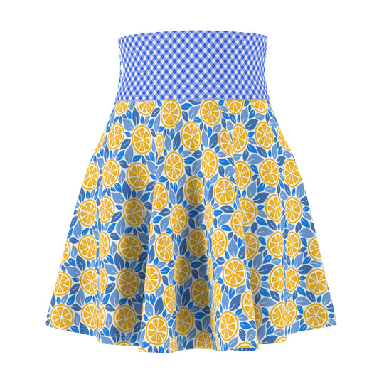 Southern Coastal Orange Ultra High Waisted Skater Skirt
