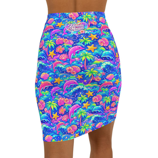 Neon Ocean High Waisted Pencil Skirt