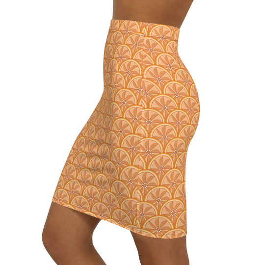 Florida Orange Slice Ultra High Waisted Pencil Skirt