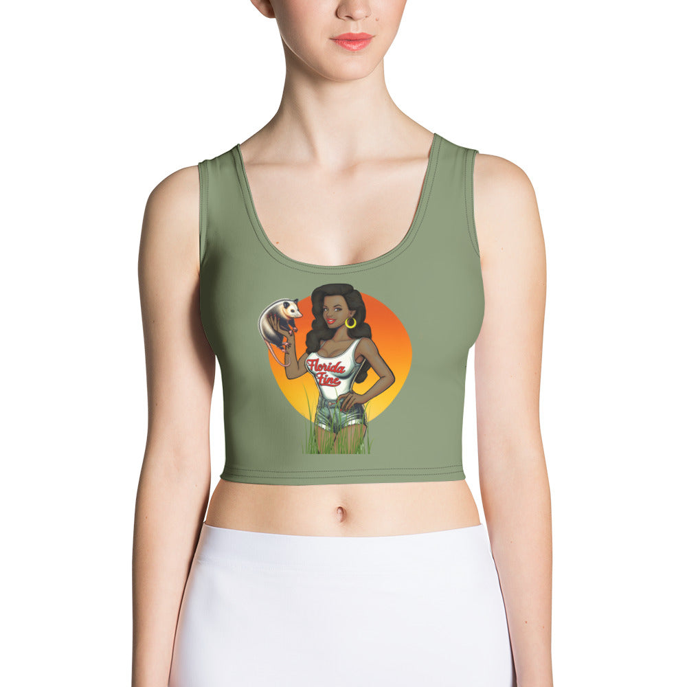 Dreama Florida Fine Camo Green Crop Top