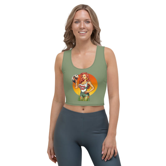 Foxy Roxy Florida Fine Camo Green Crop Top