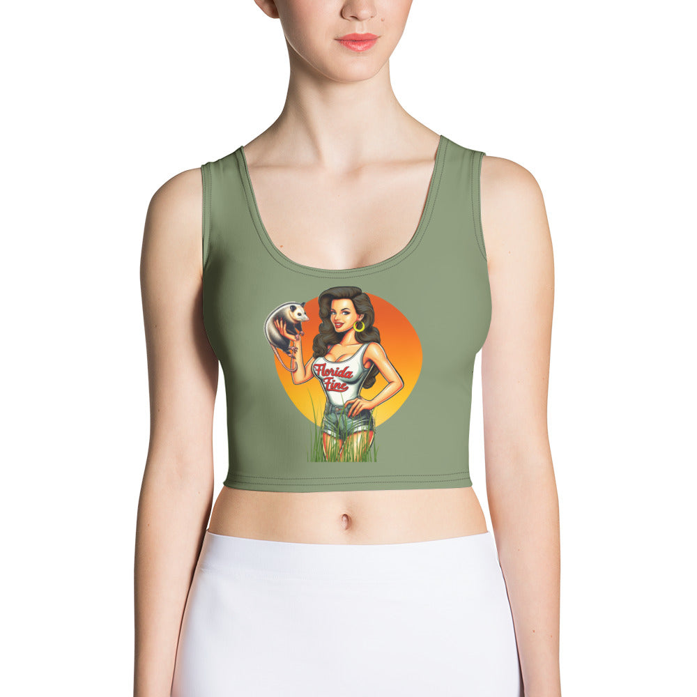 Miss Vixen Florida Fine Camo Green Crop Top