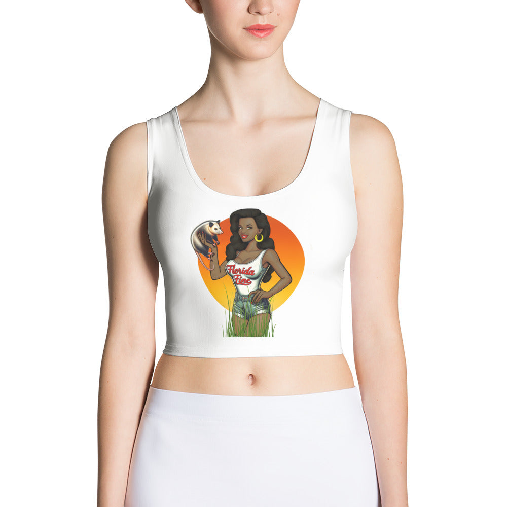 Dreama Florida Fine white Crop Top