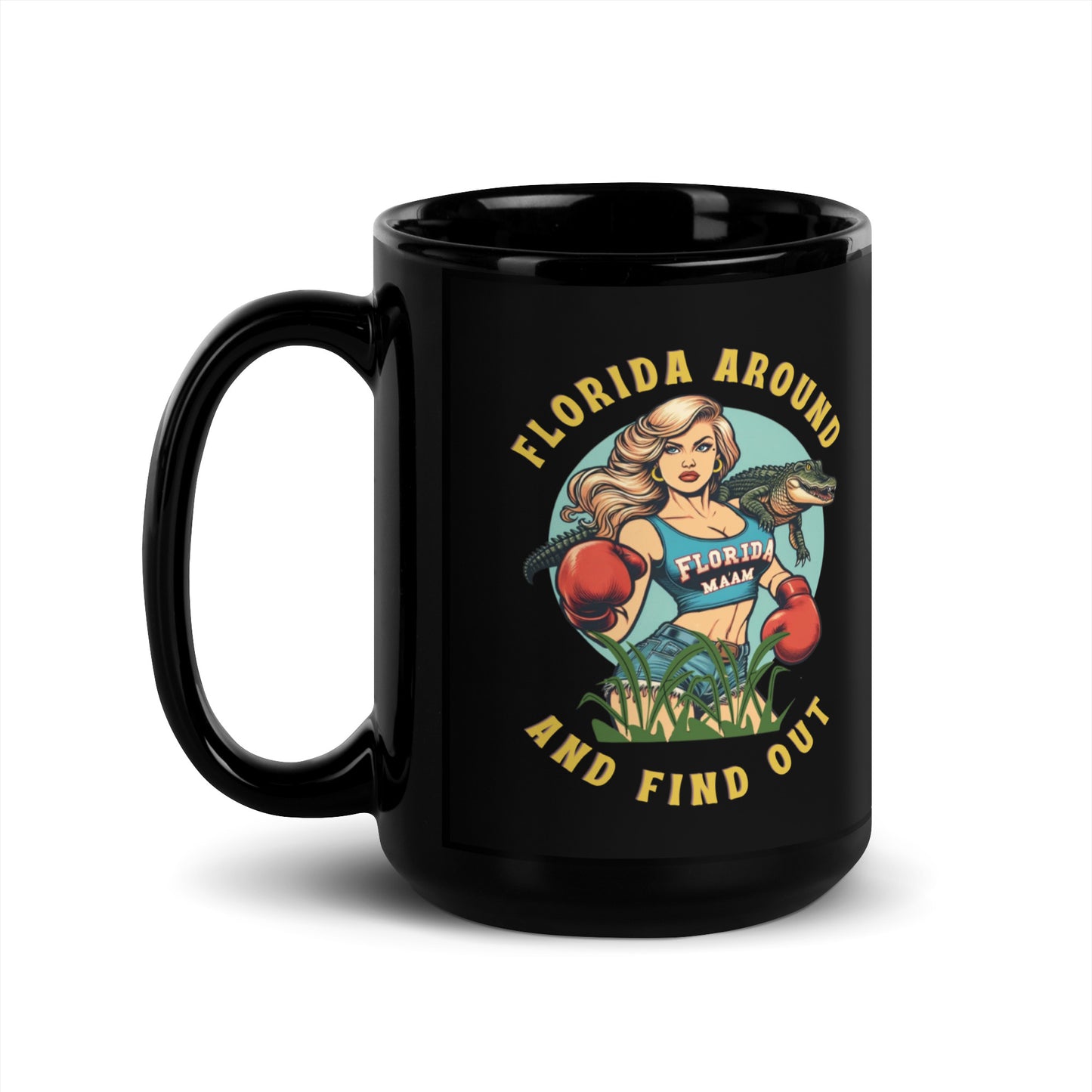 FAFO Black Glossy Mug