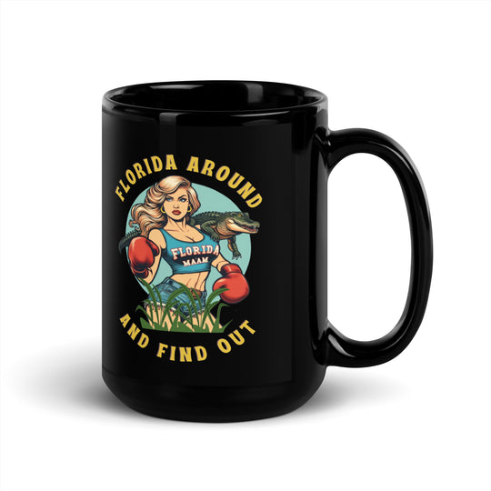 FAFO Black Glossy Mug
