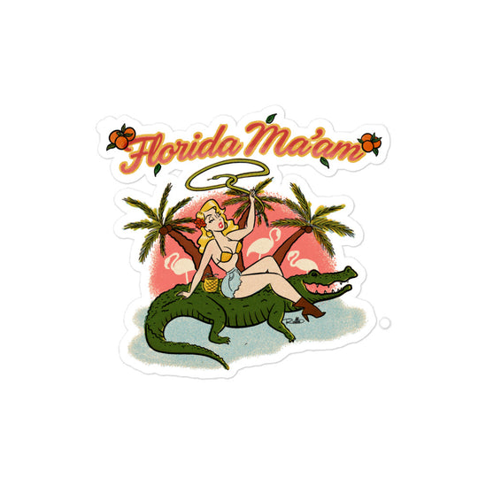 Elly May Gator Ridin' Bubble-free stickers