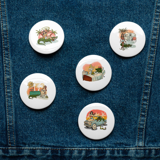 All Babes Set of pin buttons