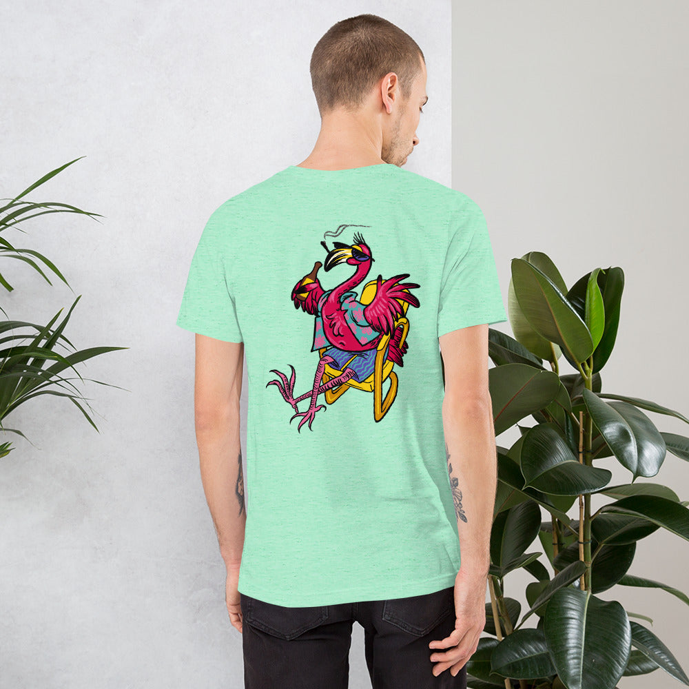 Franky Flamingo with Circle Logo Unisex t-shirt