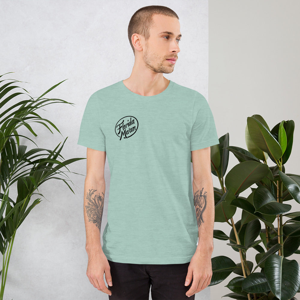 Franky Flamingo with Circle Logo Unisex t-shirt