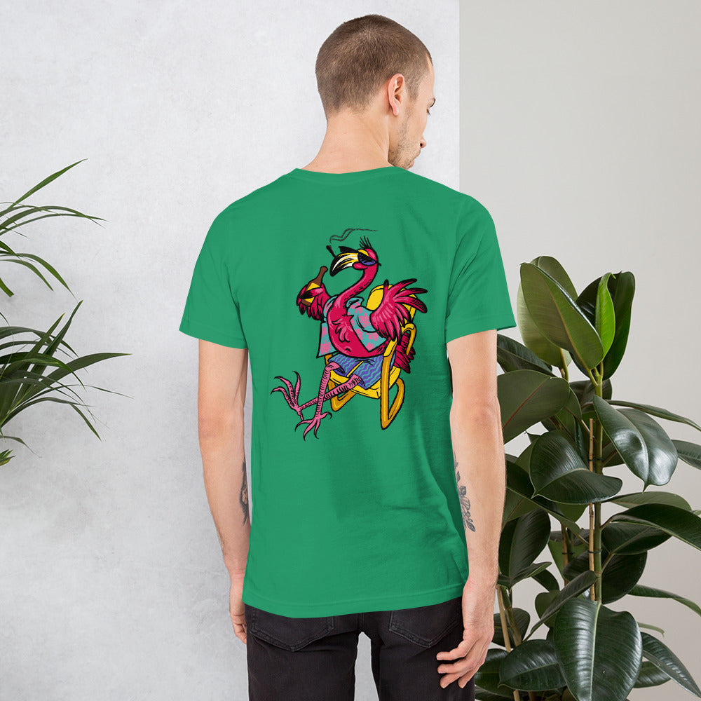 Franky Flamingo with Circle Logo Unisex t-shirt