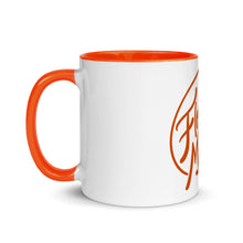 Load image into Gallery viewer, Circle Logo Orange Mug with Color Inside
