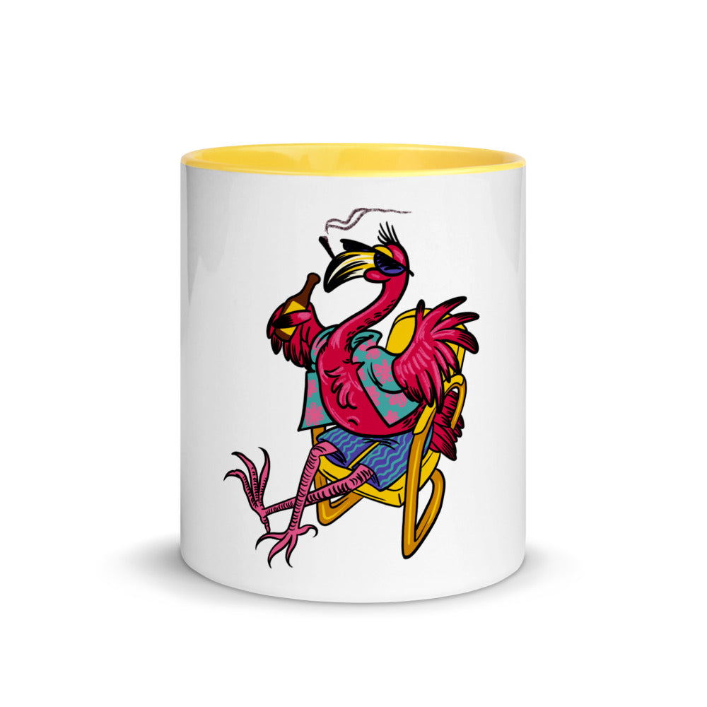 Franky Flamingo Mug with Color Inside